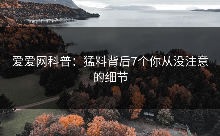 爱爱网科普：猛料背后7个你从没注意的细节