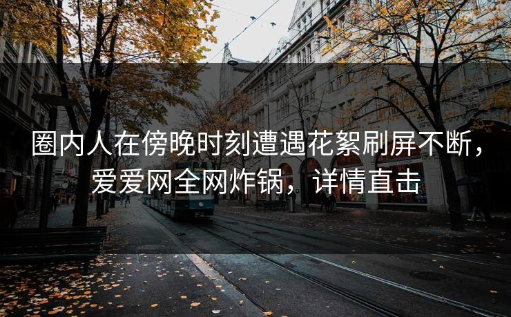 圈内人在傍晚时刻遭遇花絮刷屏不断，爱爱网全网炸锅，详情直击