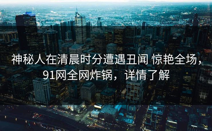 神秘人在清晨时分遭遇丑闻 惊艳全场，91网全网炸锅，详情了解